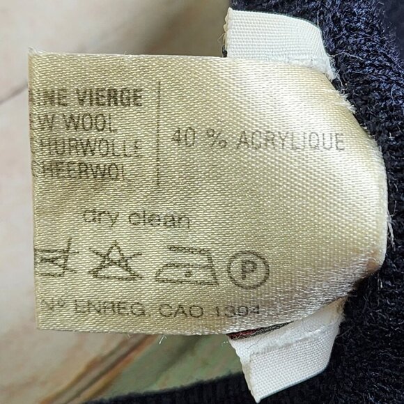 Rodier Vintage Womens Navy Wool Blend Cardigan Sweater Size Small - Picture 7 of 11